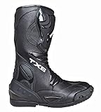 Bohmberg® TX6 stabile Motorradstiefel für Herren, ergonomisch, leicht, Biker Boots aus stabilem Leder mit aufgesetzten Hartschalenprotektoren (Schwarz, 43)