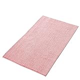 Decomira Badematte rutschfest | Als Badteppich Set kombinierbar | Badezimmer-Teppich Bad-Vorleger waschbar aus Chenille | Duschvorleger für Dusche, Badewannen, WC Deko | Rosa - 70x120 cm