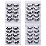 Falsche Wimpern 3D/6D Natürliche Dicke Lange Künstliche Eyelashes Handgefertigt für Wimpern Verlängerung, 20 Paare Schwarz 4 Stile Lashes Makeup Cosplay