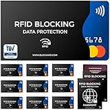 TÜV geprüfte RFID Blocking NFC Schutzhüllen (12 Stück) für Kreditkarten EC-Karten Bankkarten Reisepass Ausweise | Kartenhüllen NFC-Blocker für Kreditkarte und EC Karte Schutz-Hülle Kreditkartenhülle