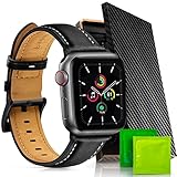 Lederarmband kompatibel für Apple Watch Armband 38mm 40mm 41mm, Herren Damen Premium Ersatz Leder Uhrenarmband für iWatch Series 7/6/5/4/3/2/1/SE