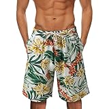 Asija Herren Badeshorts Beachshorts Boardshorts Badehose Gestreift Beach Strandshorts Shorts Sommer Shorts Dunkelgrün Quick Dry Badeshorts Mann Badeanzug Badehose Sommer Badestrand