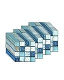 FBBULES 40PCS Fliesenaufkleber, PVC Fliesen Klebefolie Selbstklebend Hitzebeständig Wasserdicht Fliesensticker Deko für Küche Fliesendekor Wandaufkleber Mosaikstil Blau (10 x 10 cm / 4 x 4 Zoll)