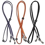 kuou 3 Stück Brillenband aus Leder, Universal Brillenbänder Brillenkette Einstellbarer Brille Cord für Damen und Herren