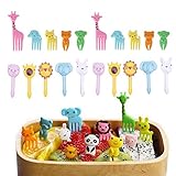 Fellibay Mini-Gabeln und Spießchen für Lebensmittel, Obst, Kuchen, Party-Zubehör, Cartoon-Motiv: Tiere, Type-20pcs