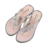 Onsoyours Flip Flops Damen Zehentrenner Aushöhlen Elegante Badelatschen Sommer Hausschuhe Indoor Outdoor Beach Pool A Champagner 40 EU