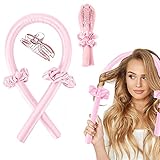 Lockenwickler Heatless Curls, Seidenhaar Locken Ohne Hitze, Rutschfest Hair Curler mit Haarnadel, Lockenwickler über Nacht, DIY Haare Locken Ohne Hitze Frisurenset, für langes mittleres Haar