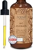 SOENA NATURALS® JOJOBAÖL BIO KALTGEPRESST |100% Rein & Natürlich | 50ml - Für Gesicht Haare Haut Nägel | Gesichtsöl - Körperöl Straffend | Anti-Aging für elastische Haut - Vegan | Feuchtigkeitspflege