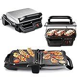 Tefal Kontaktgrill 3in1 mit Überback-Funktion und Auffangschale, doppelte Grillfläche, Aufklappbar als Tischgrill/BBQ, Sandwich, Steak, Panini; regelbarer Thermostat, antihaftbeschichtet, 2000 Watt