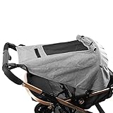 Mture Kinderwagen Sonnensegel, Universal Kinderwagen Sonnensegel mit Sichtfenster und Seitenflügel mit UV Schutz 50+ und Wasserdicht, Verstellbar Sonnenschutz für Kinderwagen Buggy