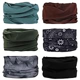 6 Stück Nahtlose Bandanas Multifunktionstuch Schal - Elastiche Multifunktion Stirnband Gaiter Balaclava Gesichtsmaske Kopfbedeckung UV Residenz für Yoga Laufen Wandern Radfahren Motorradfahren