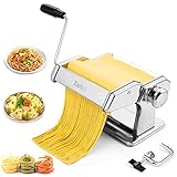 Nudelmaschine, Tooluck Nudelmaschine Manuell Pasta Maschine Mit 2 In 1 Teigschneider Und 7 Einstellbare Dicke Einstellung FüR Hausgemachte Pasta, Spaghetti, Fettuccini