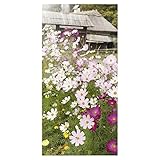 Textilbanner Dekobanner Stoffbanner Stoffposter Blumenwiese rosa grün 100 x 200 cm