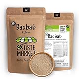 1 kg BIO Baobab Pulver | 100% reines Baobabpulver ohne Zusätze | Affenbrotbaum Frucht | Fruchtpulver für Smoothies, Shakes & Müsli