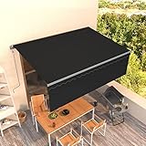 Festnjght Gelenkarmmarkise Automatisch Markise Wasserdicht Outdoor-Markise Terrassenmarkise Markisen Für Terrasse Balkon mit Volant 4,5x3 m Anthrazit