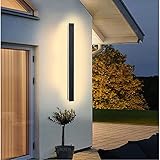 Lange Wandleuchte Villa Wandleuchte Schwarze Wandleuchte Wasserdicht Ip65 Aluminium Acryl Außen LED Wandleuchte für Gärten, Terrassen,Schlafzimmer Wohnzimmer Innen wandleuchte,30cm/12w,Warm light