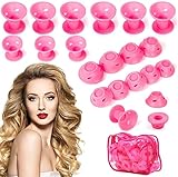 40 Stück Silikon Lockenwickler Hitzefrei Lockenwickler Magic Weich Rollers Haarpflege DIY Styling Tools für kurzes langes Haar(20 Große und 20 Kleine Silikon Lockenwickler)