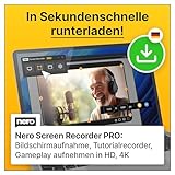 Nero Screen Recorder Pro | Bildschirmaufnahme am PC | 4K | Video, Audio, Webcam aufnehmen | Tutorials, Gamesplays erstellen | Windows 11 / 10 | 1 Gerät | Jahreslizenz | Aktivierungscode per Email