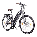 NCM Milano Plus, 26-28' Zoll, E-Bike, E-Trekking, Urbanbike, 250W Motor, 48V 16Ah 768Wh Akku, 25 km/h bis zu 150 km, Hydraulische Scheibenbremsen, Shimano 8 Gang, Unisex, mehrere Farben (Schwarz, 26)