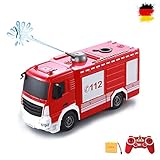 HSP Himoto 2.4GHz RC Ferngesteuerter Feuerwehrwagen, wiederaufladbarer Akku, Wasserspritzfunktion, Licht, 1:26 Maßstab, Komplett-Set inkl. Akku und Ladegerät