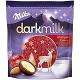 Milka Feine Kugeln Dark Milk Marzipan Crème 1 x 100g, Dunkle Alpenmilch Schokolade, Mehr Kakao