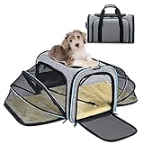 REOTEL Hundebox Hundetransportbox Faltbar Inkl. 45X28x28cm Transporttasche Hundetasche Transportbox Für Haustiere, Hunde Und Katzen Haustiertransportbox Schwarz