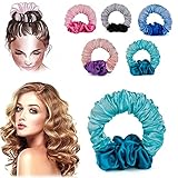 TOOVREN Locken Ohne Hitze, Heatless Curls Haargummi, Lockenwickler über Nacht, DIY Lockenwickler Große Locken, Haar Styling Werkzeuge für Lange Haare, Silk Hair Curler Haargummi Ohne Hitze (Grün)