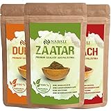 NABALI FAIRKOST FÜR ALLE Zaatar & Dukkah & Sumach Qualitätsware aus Palästina I 100% naturell aromatisch traditionell frisch orientalisch I ohne Konservierungsstoffe I vegan (je 50 Gr)