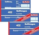 Herlitz Quittungsblock 402, selbstdurchschreibend, A6 quer, 2 x 40 Blatt (2 Stück)