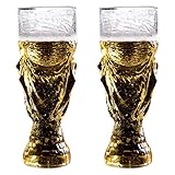 2 Stück 2022 Weltmeisterschaft Bierglas 850 ml, Weltmeisterschaft Trophäe Biergläser, Hercules Bierbecher, Fußballspiel Kristall-Weltmeisterschaft für Party, Bar Zubehör und Fußballliebhaber