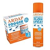 ARDAP Set 1 x 400 ml Flohspray + 2 x 100 ml Fogger gegen Flöhe + Microfasertuch