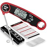 Digital Küchenthermometer Fleischthermometer Grillthermometer Bratenthermometer Kochthermometer mit 3s Sofortiges Auslesen, LCD Bildschirm und Lange Sonde, für Kochen, BBQ, Baby-Ernährung