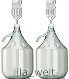 Unbekannt 2 x Set 5L Flasche + Stopfen + Gärröhrchen Weinballon Gärballon Glasflasche Gärbehälter