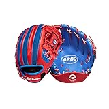 WILSON Unisex, Teenager A200 EZ Catch Baseball-Handschuh, Royal/Rot, 10'