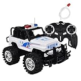 1/20 Drahtloses ferngesteuertes Auto Spielzeug Polizeiauto Modell wiederaufladbarer Geländewagen 360 ° drehbarer RC Monster Truck für 3-12 Jahre alte Kinder Jungen Kinder Weihnachten Geburtstagsgesche