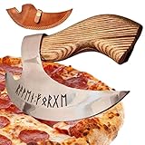 Qihuyi Manuelle Viking Pizza Axt, Mit Scharfer Klinge, Edelstahl Pizza Axt Wird Nicht Biegen, Multifunktionale Pizza Hack Axt, Rostfrei