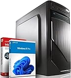 shinobee® Intel Core i7 6700 Multimedia PC - Schneller Computer für Büro & Home Office - Rechner mit 4 GHZ - 32GB RAM DDR4-1TB SSD+4TB - DVD+RW - USB 3 - WLAN - Windows 11 Pro | MS Office | #7000