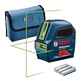 Bosch Professional Linienlaser GLL 2-10 G (grüner Laser, Arbeitsbereich: bis 10 m, 3x AA-Batterie, Tasche) – Amazon Exclusive