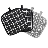 4 er Set Baumwolle Topflappen,Baumwolle Topflappen Handschuh Waschbare zum Kochen Küchenzubehör Grillzubehör (18x18 cm)