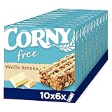 Corny free Weiße Schoko, Müsliriegel OHNE Zuckerzusatz, 10er Pack (10 x 120g)