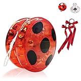 Hook Ladybug Yo-Yo für Ladybug Kostüm Kinder, Jo-Jo mit Blinklicht für Party, Karneval, Halloween, Aprilscherz Tag, Maskerade, + EIN Paar Marienkäfer Clip-On Ohrringe und EIN Paar Rot Haarbänder