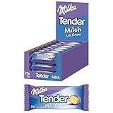 Milka Tender Milch 21 x 37g, Biskuit-Rolle mit Milchcrèmefüllung und Vollmilchschokolade