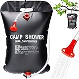 RETOO Campingdusche, 20L / 5 Gallonen, Solarbetrieben Solar Dusche Tasche, Solar Heizung, Solardusche, Outdoor Gartendusche, Tragbare Solar-Wassersack für Garten, Reisedusche mit Duschkopf Schlauch