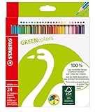 Colouring Pencil - STABILO GREENcolors - Wallet of 24 - Assorted Colours