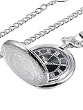 Hicarer Herren Analog Quarz Taschenuhr (Silber)