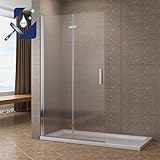 AQUABATOS® 115 x 195 cm Duschabtrennung Faltbar Walk-IN Duschwand Glas Duschtrennwand Pendeltür aus 6 mm ESG Glas mit Nano Beschichtung