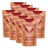 Barazzo Pork Jerky Barbecue | 1 kg (8 x 125g) | 100% regionales Trockenfleisch aus DE | Beef Jerky/Biltong | proteinreicher Trockenfleisch Snack mit wenig Fett | high protein & healthy snack