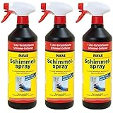 PUFAS 3X Anti Schimmelspray Schimmelentferner 1 L im 3er Sparpack, Farblos, 3 Liter