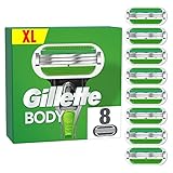 Gillette Body Rasierklingen für Nassrasierer Herren, die stärker als Stahl sind, 8 Ersatzklingen mit 3-fach Klinge