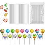 100 Sticks Cake Pop Stiele Acryl Cakepopstiel,100X3mm Wiederverwendbar Cake Pops Lolli Stiele Sticks Acryl Cake Topper für Lollies, Herstellung Kekse,Cupcake Toppers Dessert, Schokolade